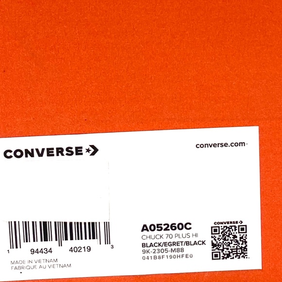 Converse Chuck 70 Plus Mixed Material Sneakers Black Canvas Suede Women A05260C - Picture 8 of 9